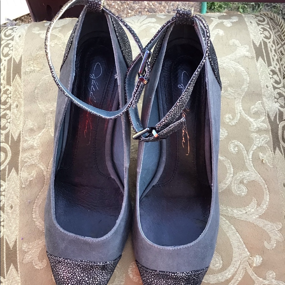 Hal Rubenstein Faux Suede And Leather Upper Pumps